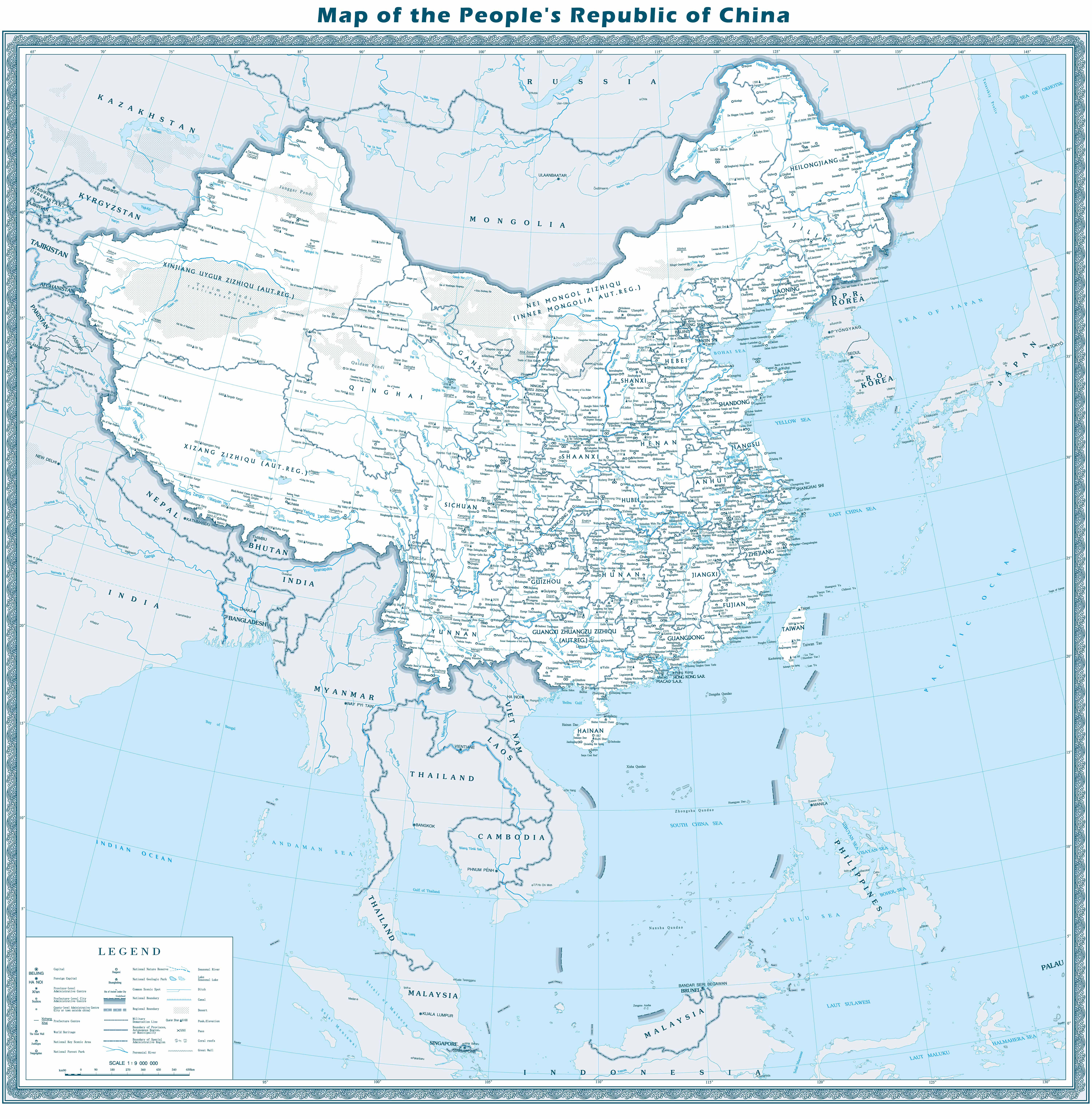 China Map Map of Chinese Provinces And Major Cities